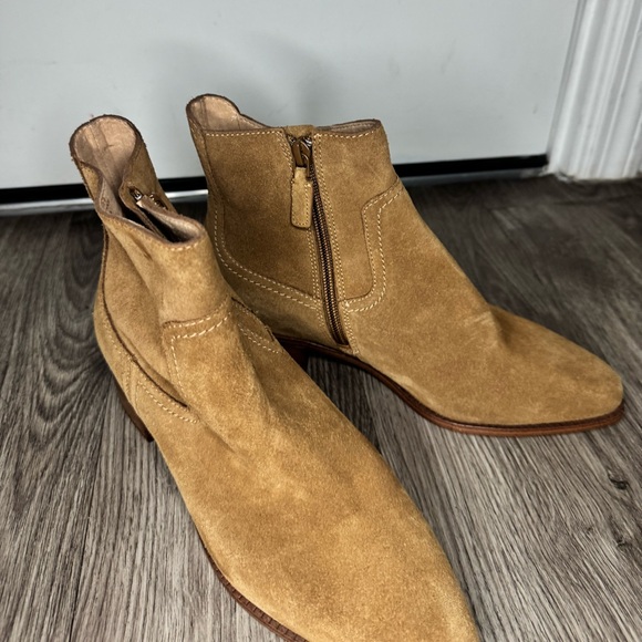 179$ COLE HAAN coastal Golden Toffee Suede Ankle Boots NWOT - Picture 9 of 10